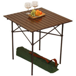 Table in a Bag TA2727 Tall Aluminum Portable Table with Carrying Bag, Brown