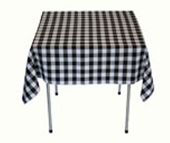 Black & White Gingham Tablecloth 48 x 48