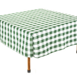 Green & White Gingham Fitted 28 x 28 Tablecloth