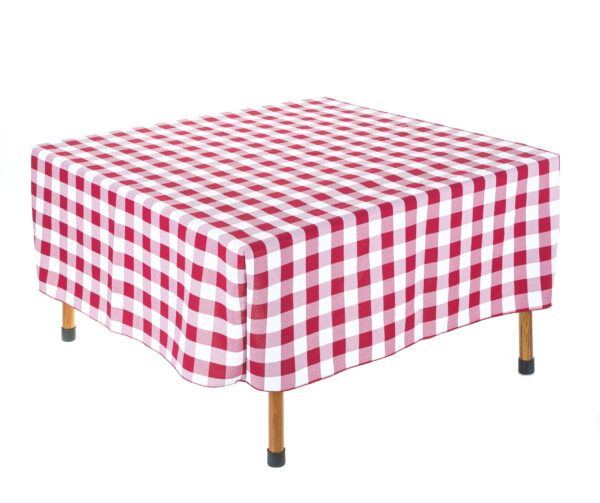 Red & White Gingham Fitted 28 x 28 Tablecloth