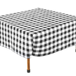 Black & White Gingham Fitted 28 x 28 Tablecloth
